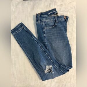American Eagle Outfitters Blue Skinny Jeans with Stretch